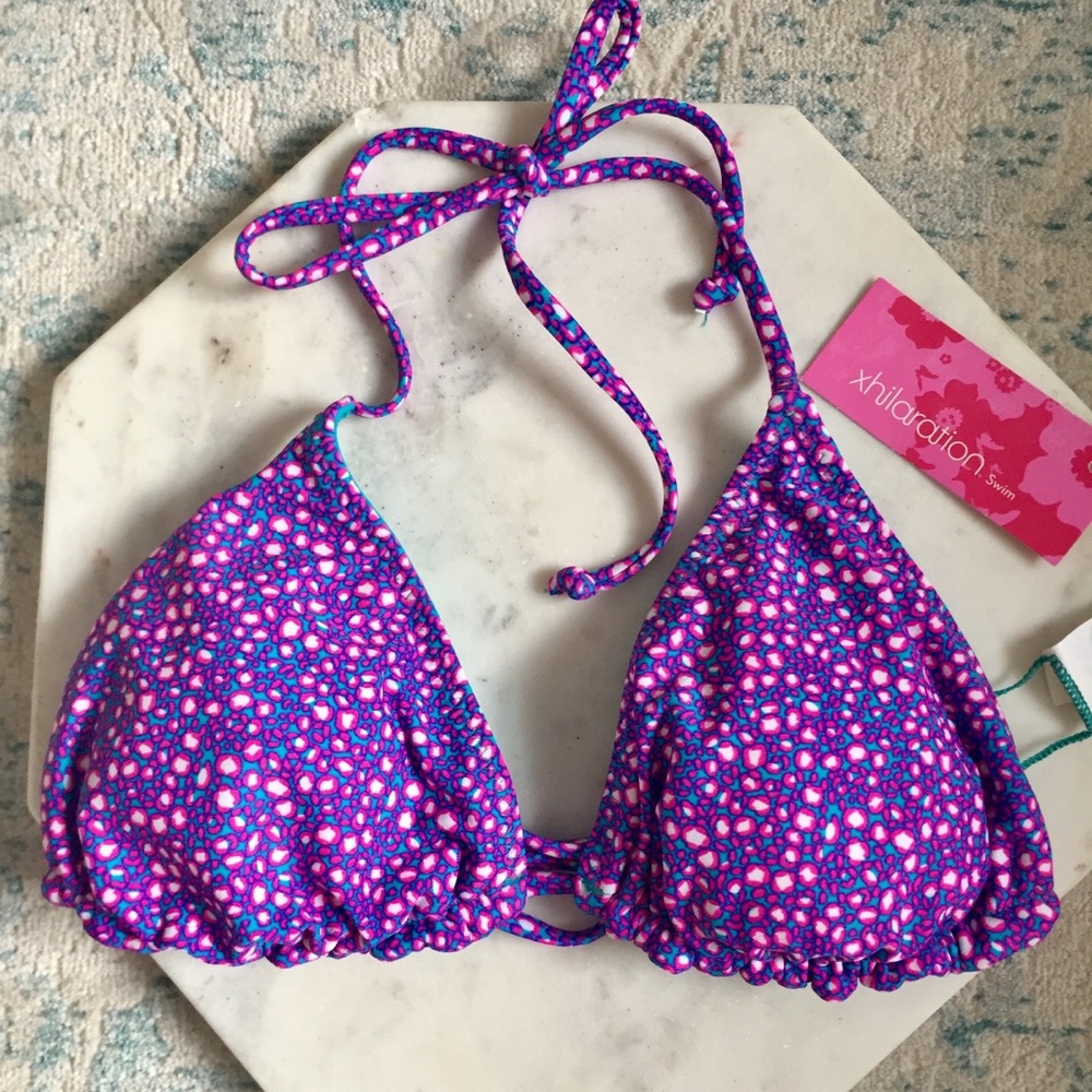👙 Xhilaration Bikini Top Vibrant Pink and Blue 👙